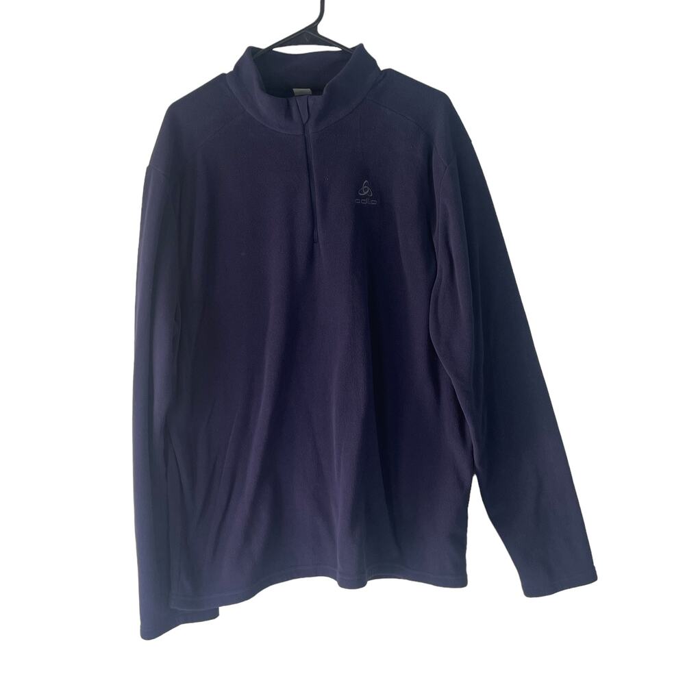 Odlo Men's Size XXL Navy Blue Half Zip Activewear Fleece‎ Sweater